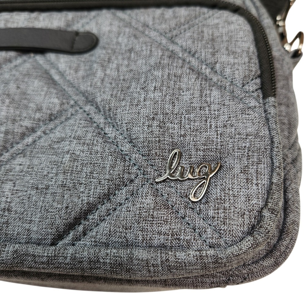 Lug Carousel XL Crossbody Purse RFID Grey Bloom Floral Quilted Rodeo Wallet - Picture 4 of 16